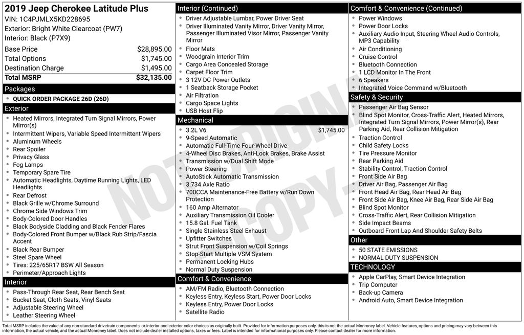 2019 Jeep Cherokee Latitude Plus 4X4's photo