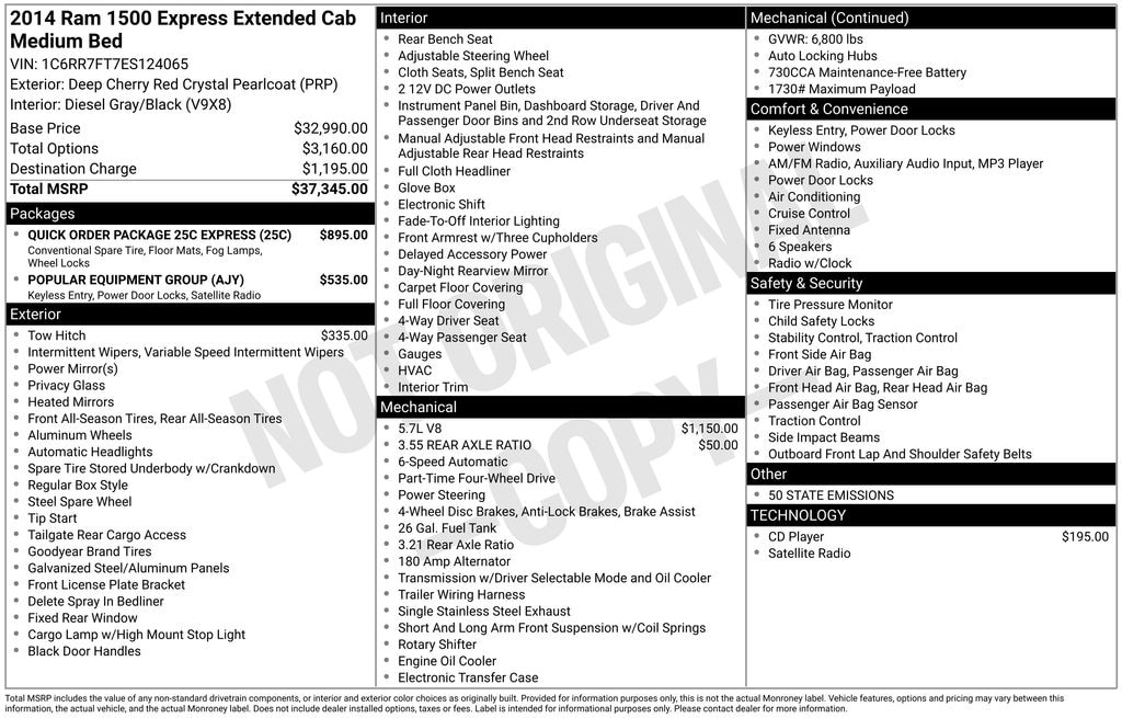 Used 2014 Ram 1500 Tradesman/Express Truck Quad Cab