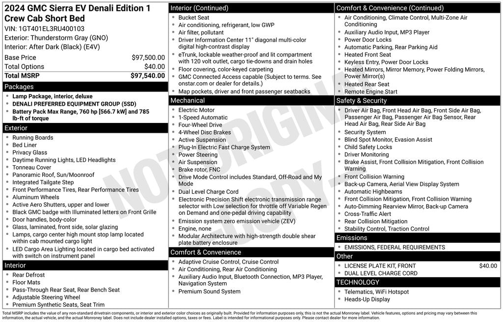 Used 2024 GMC Sierra EV Denali Truck Crew Cab