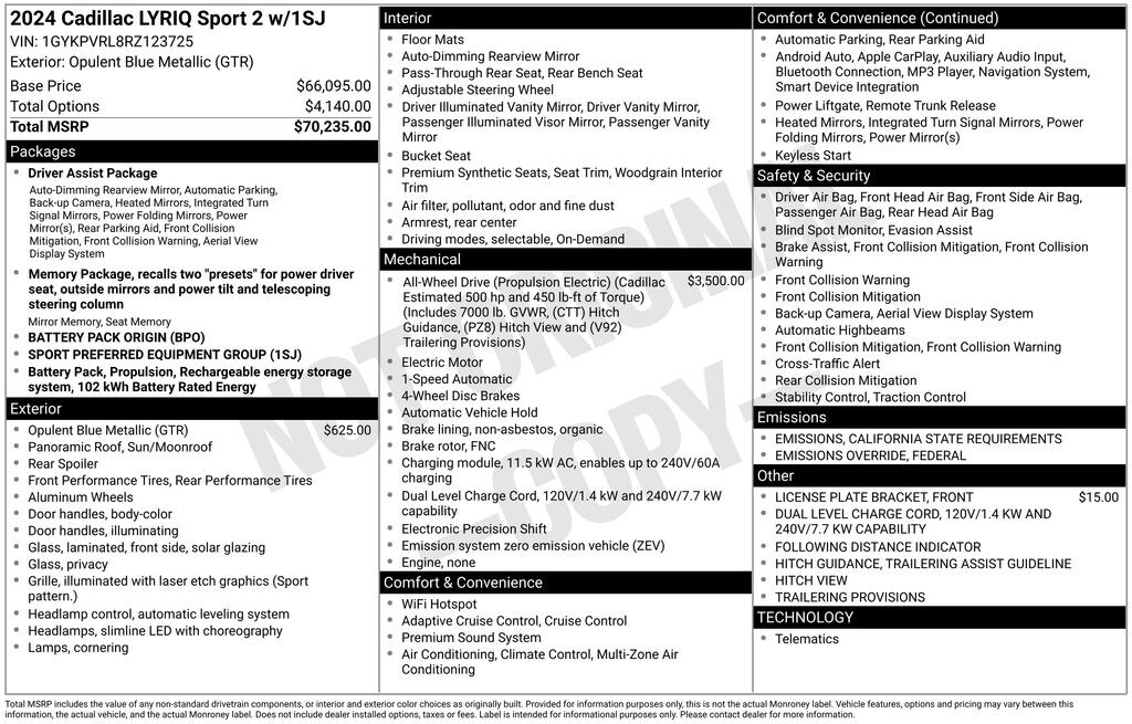 Used 2024 CADILLAC LYRIQ Sport SUV