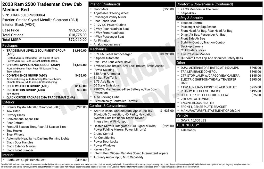 Used 2023 Ram 2500 Tradesman Truck Crew Cab