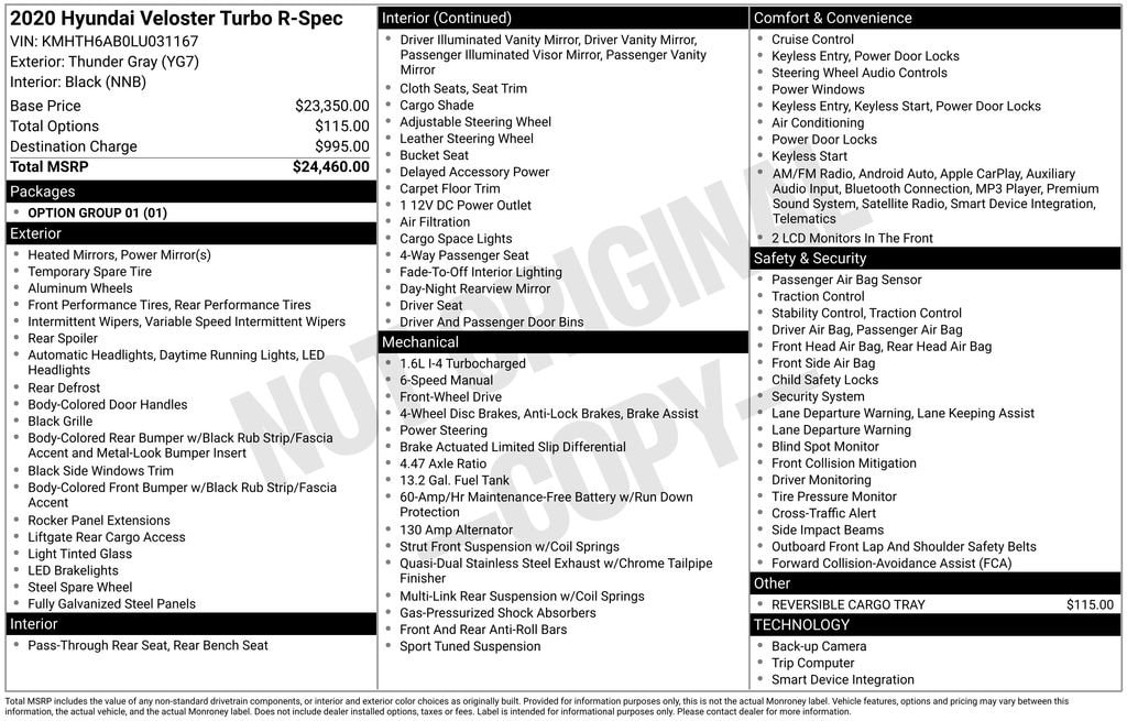 Used 2020 Hyundai Veloster Turbo R-Spec