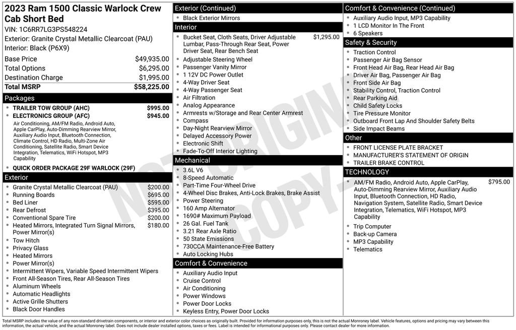 2023 RAM 1500 Classic Warlock 4x4 Crew Cab 5'7's photo