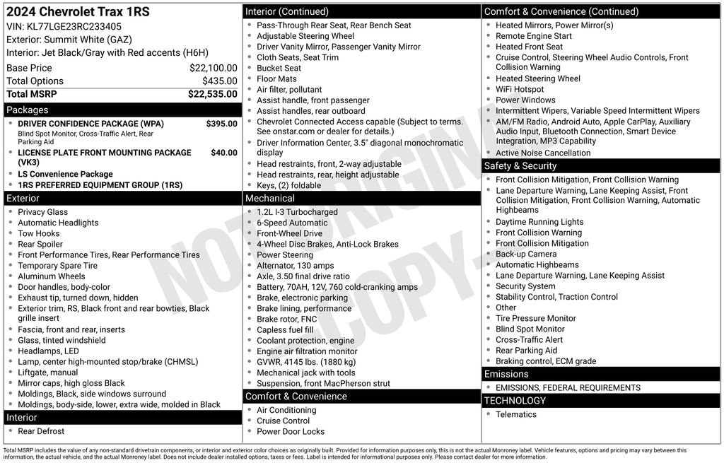 Used 2024 Chevrolet Trax 1RS SUV