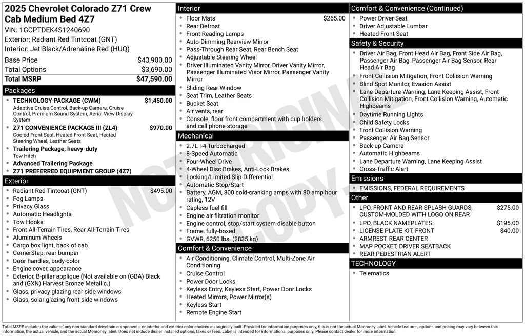 New 2025 Chevrolet Colorado Z71 Truck