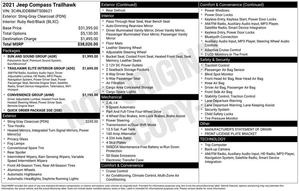 Used 2021 Jeep Compass Trailhawk