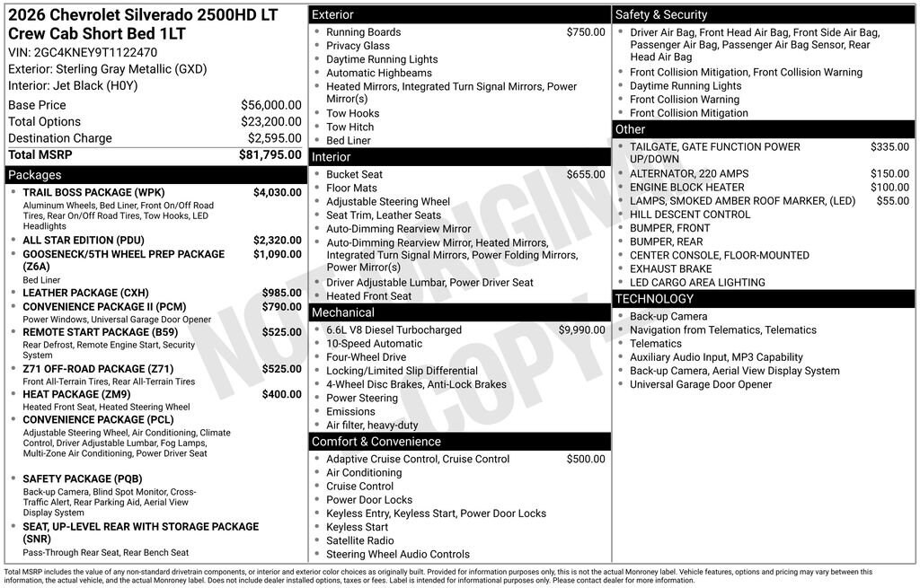 New 2026 Chevrolet Silverado 2500 HD LT Truck