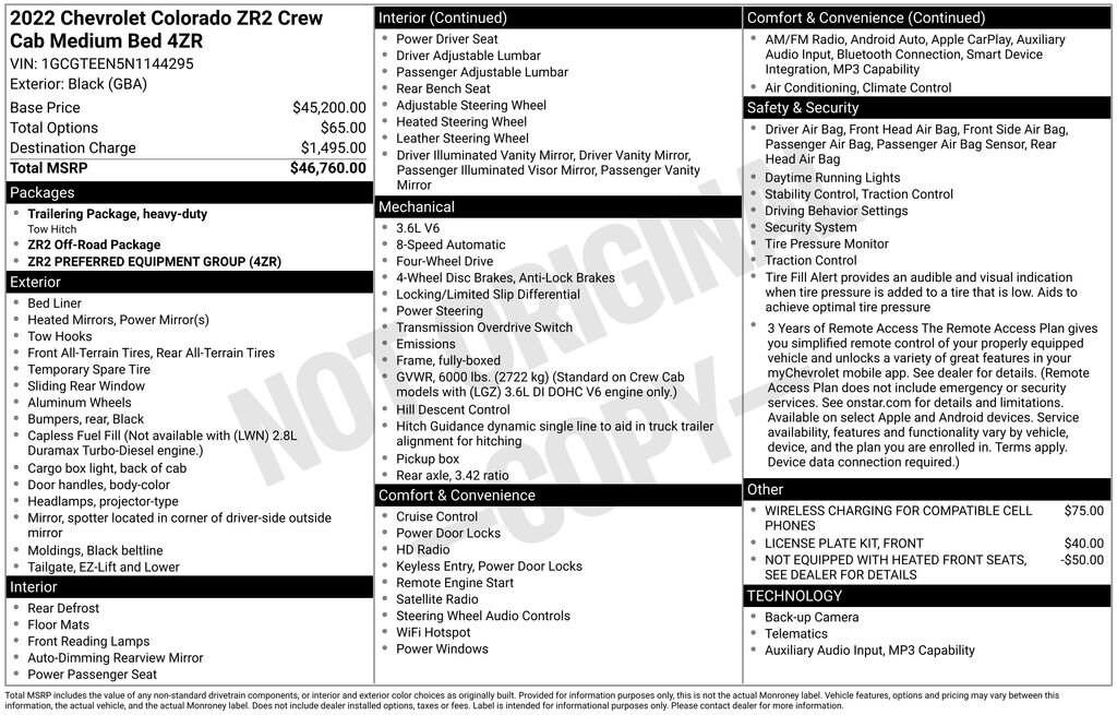 Used 2022 Chevrolet Colorado ZR2 Truck