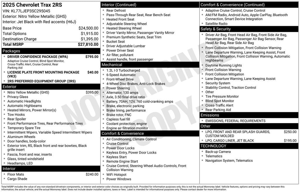 New 2025 Chevrolet Trax 2RS SUV