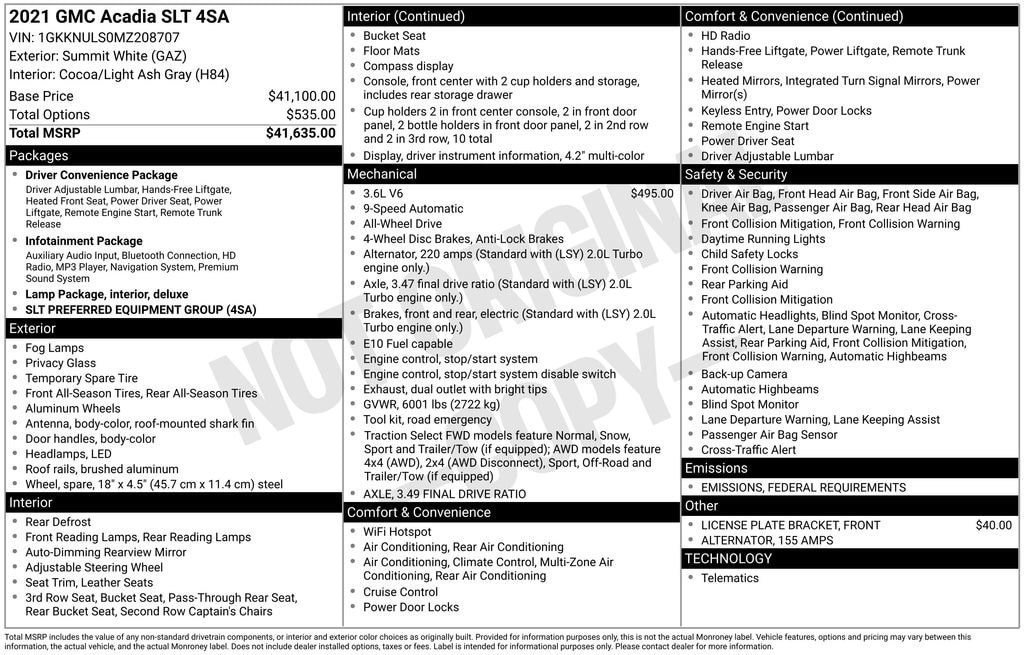 Used 2021 GMC Acadia SLT SUV