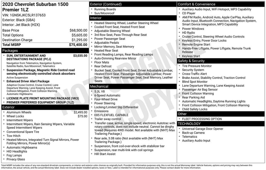 Used 2020 Chevrolet Suburban Premier SUV