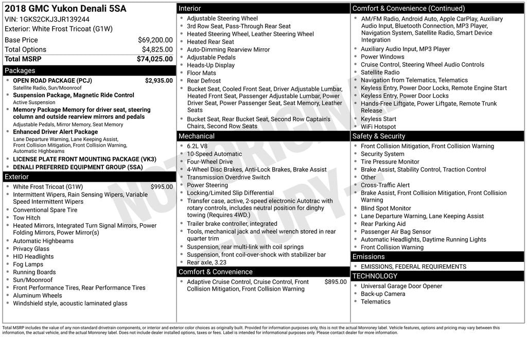 Used 2018 GMC Yukon Denali SUV