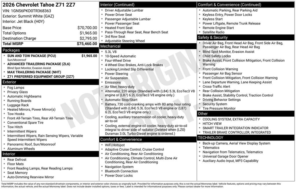 2026 Chevrolet Tahoe Z71 4WD's photo