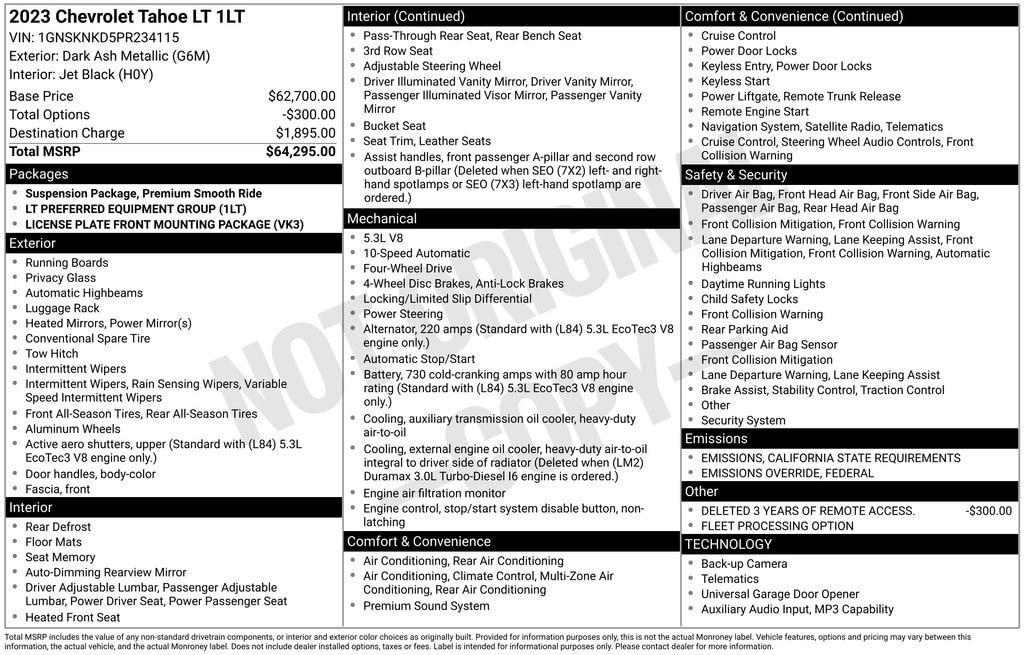 Used 2023 Chevrolet Tahoe LT SUV