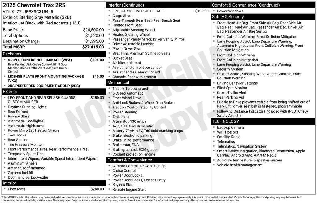 Used 2025 Chevrolet Trax 2RS SUV