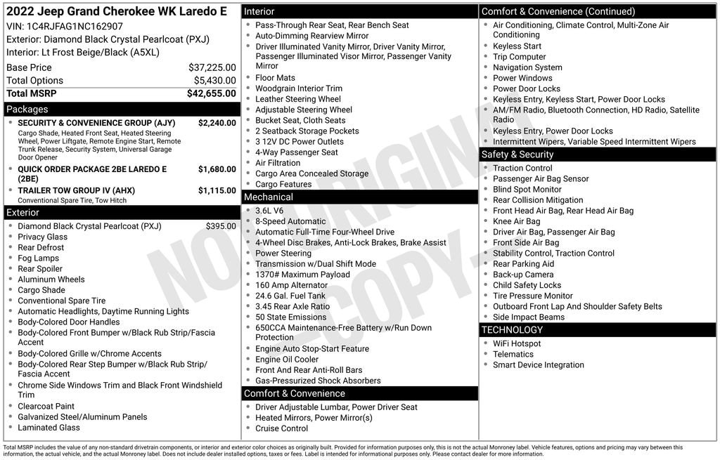 Used 2022 Jeep Grand Cherokee WK Laredo E SUV