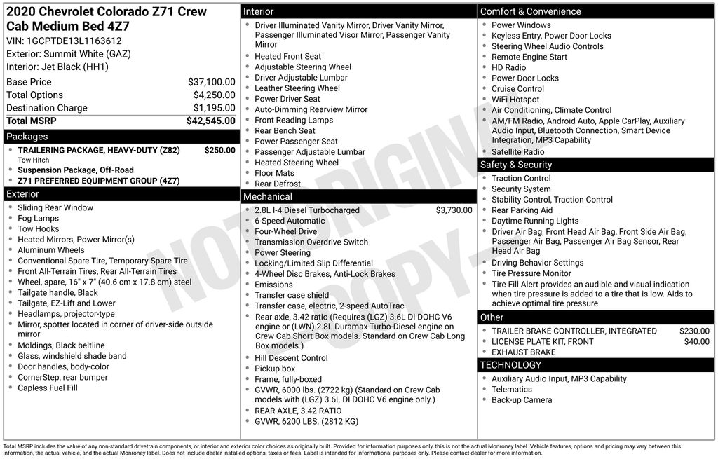 2020 Chevrolet Colorado 4WD Z71 Crew Cab Short Box's photo