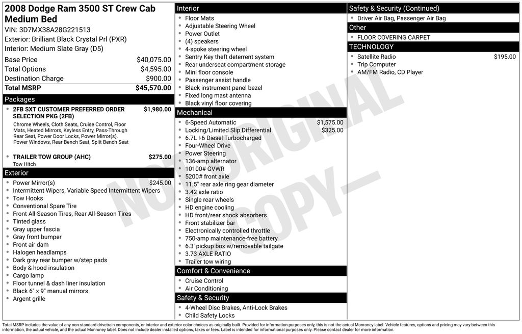 2008 Dodge Ram 3500 ST 4X4 Quad Cab SWB's photo
