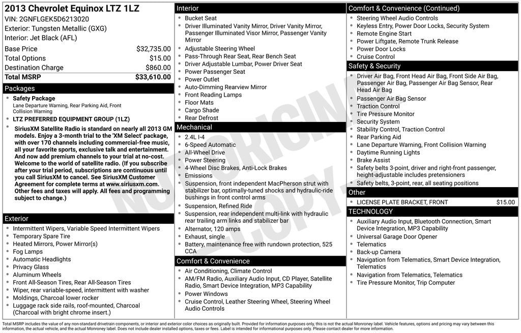 Used 2013 Chevrolet Equinox LTZ SUV