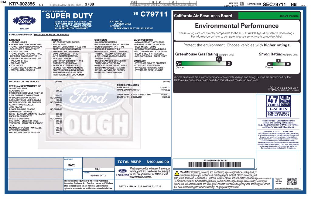 2025 Ford F-350 Platinum 4x4 Crew Cab 6-3/4' Box SRW's photo