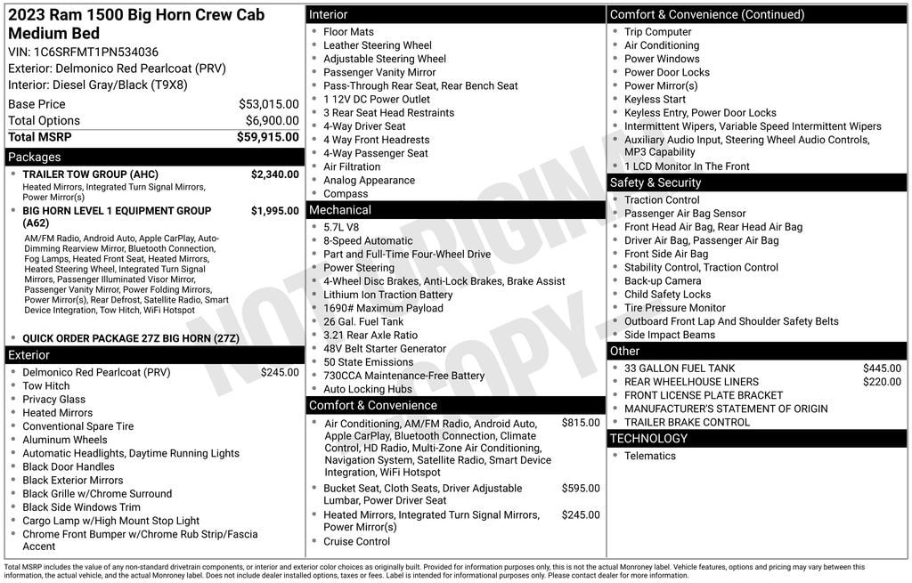 Used 2023 Ram 1500 Big Horn/Lone Star Truck Crew Cab