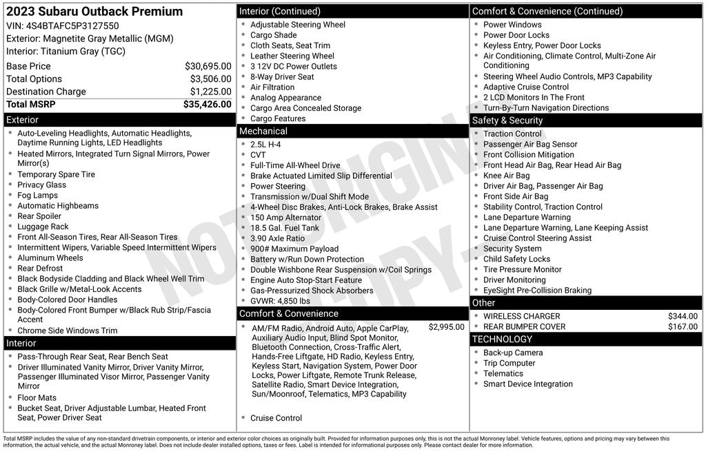 Used 2023 Subaru Outback Premium SUV
