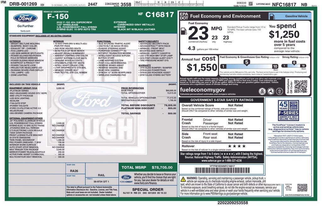 Used 2022 Ford F-150 Truck SuperCrew Cab