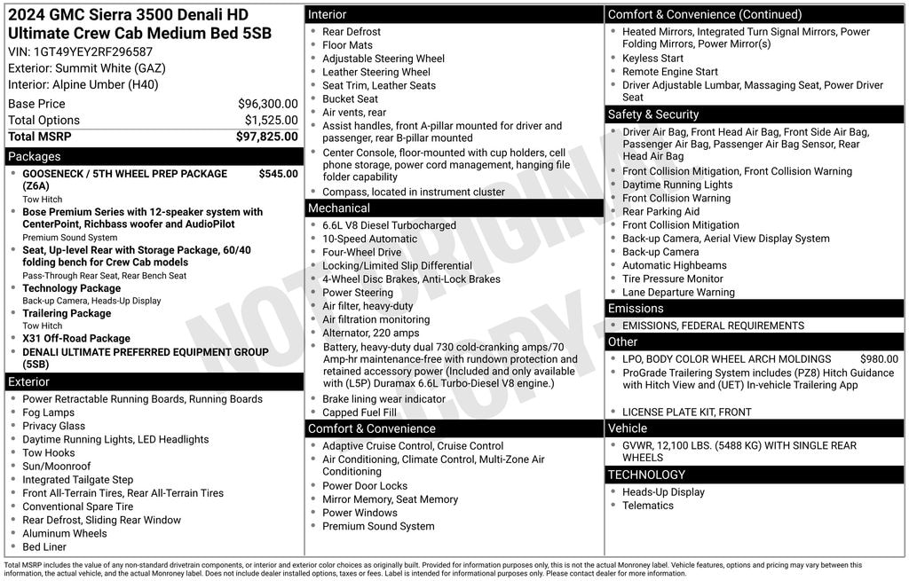 Used 2024 GMC Sierra 3500 HD Denali Ultimate Truck Crew Cab
