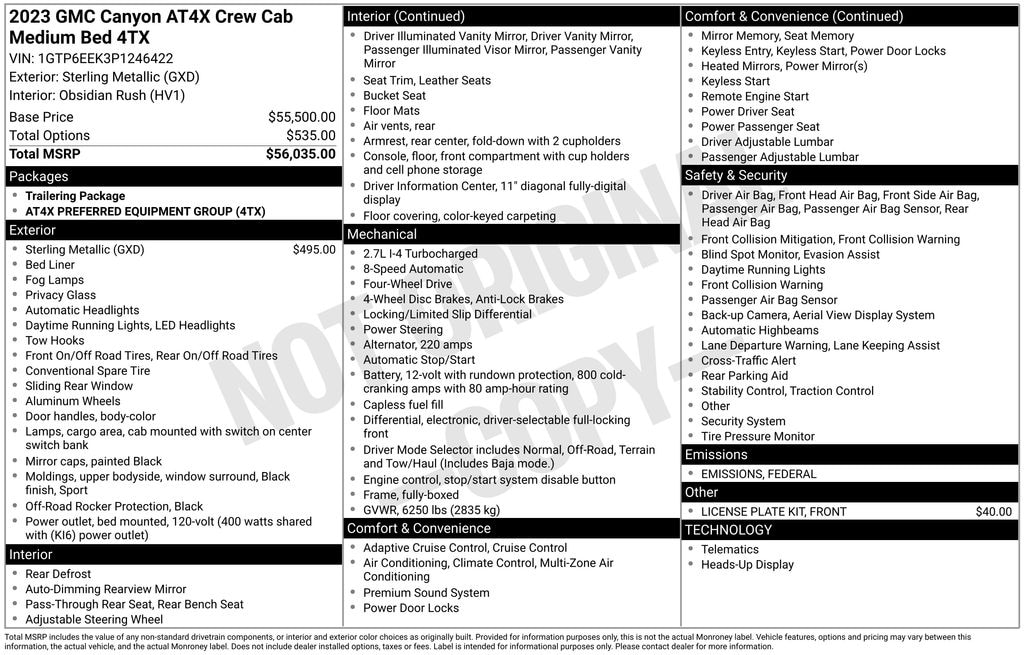 Used 2023 GMC Canyon AT4X Truck Crew Cab