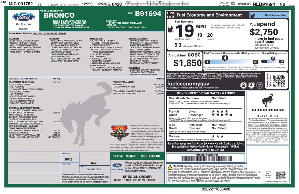 Used 2022 Ford Bronco SUV