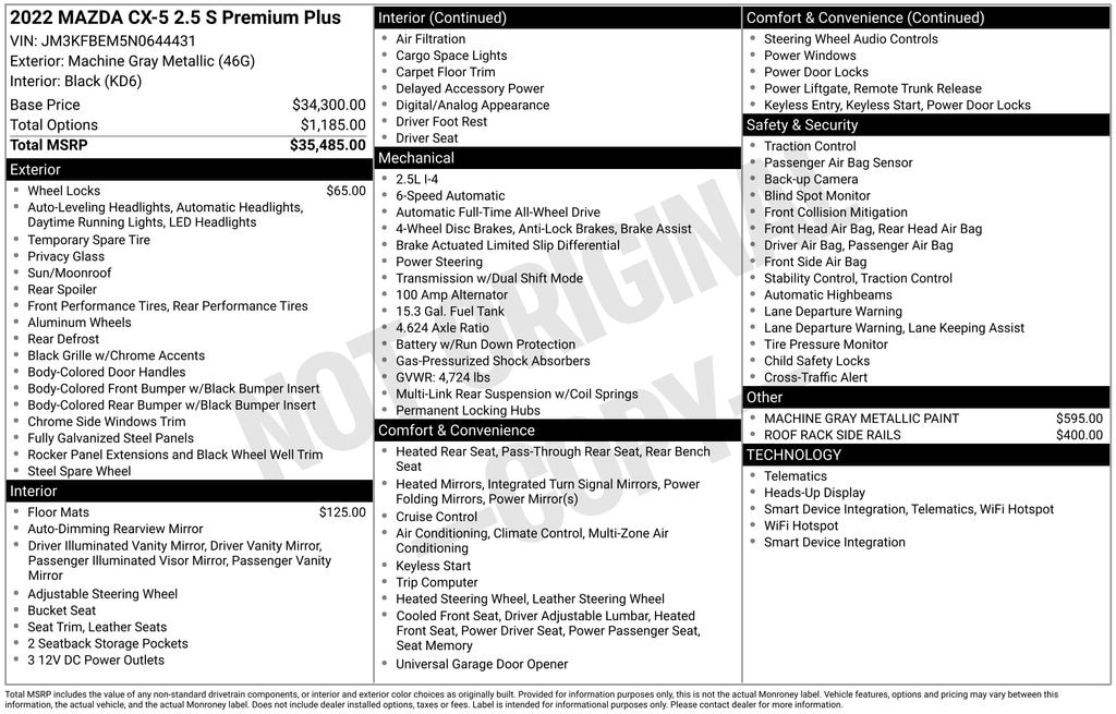 Used 2022 Mazda CX-5 2.5 S Premium Plus Package SUV