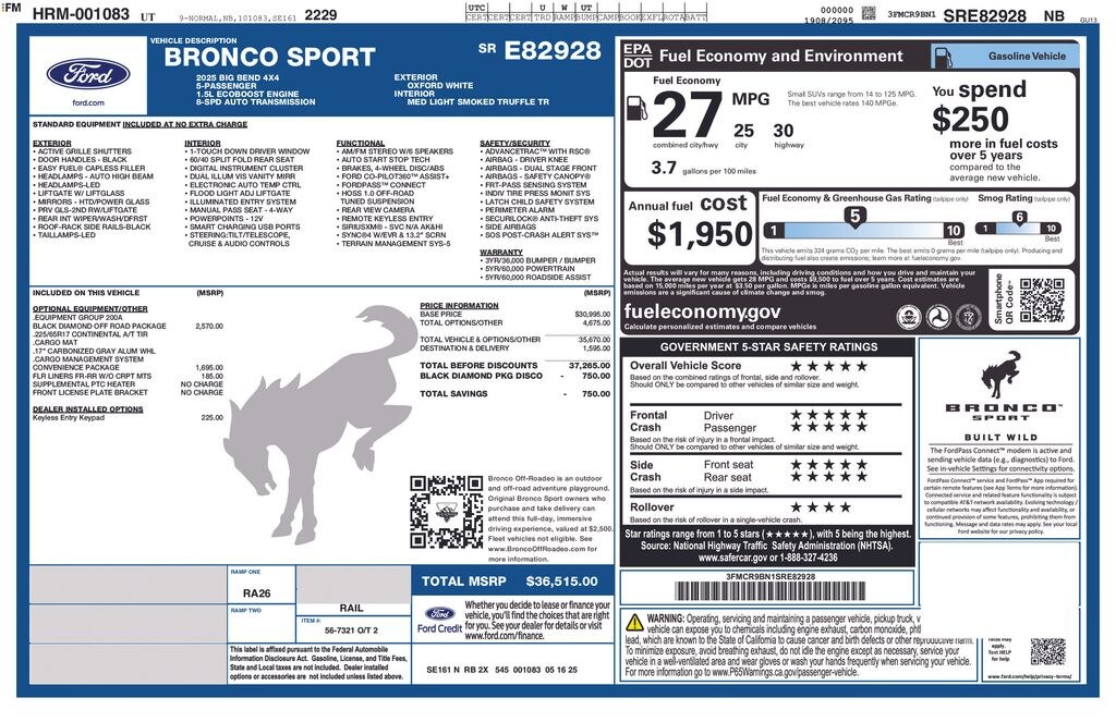 New 2025 Ford Bronco Sport Big Bend SUV