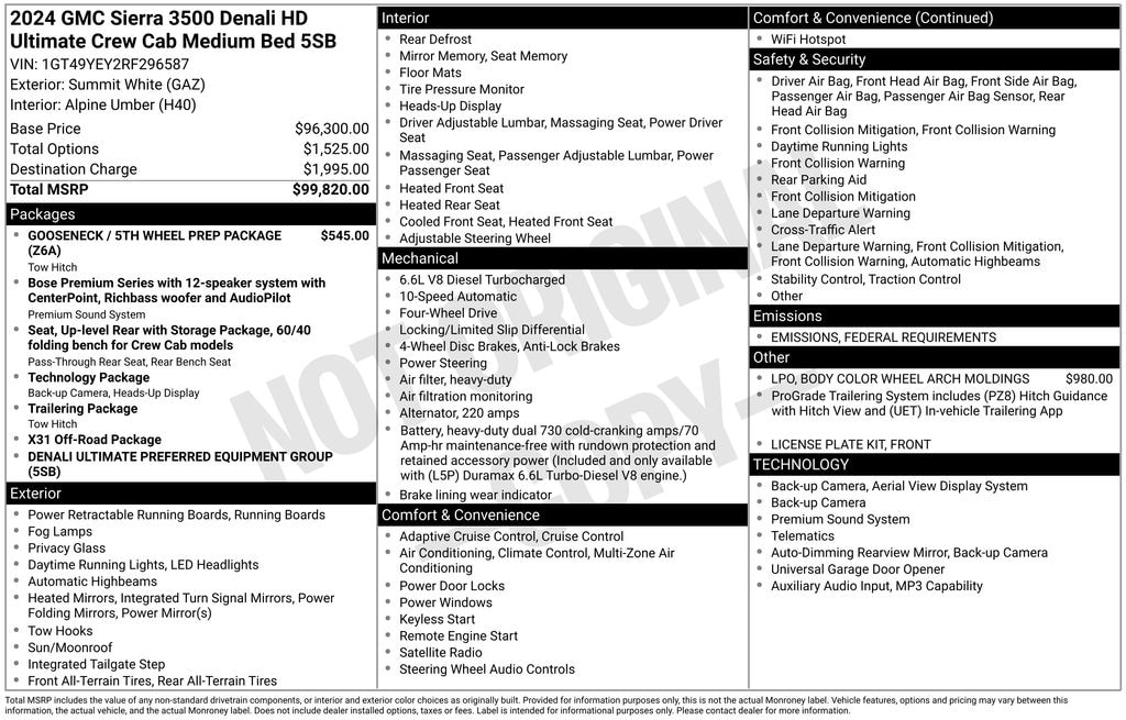 Used 2024 GMC Sierra 3500 HD Denali Ultimate Truck Crew Cab