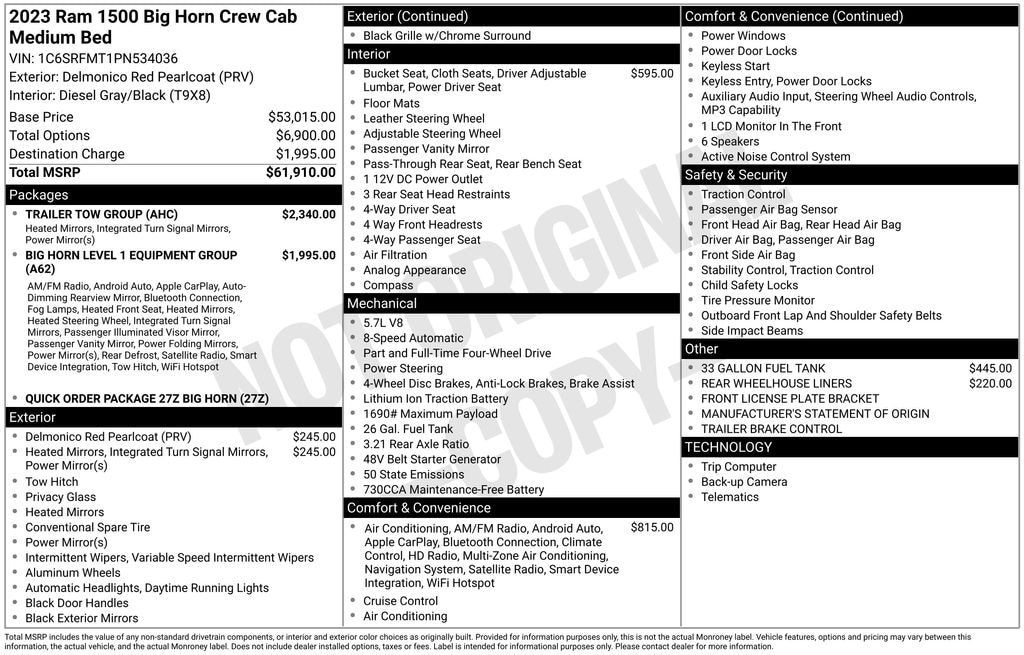 Used 2023 Ram 1500 Big Horn/Lone Star Truck Crew Cab