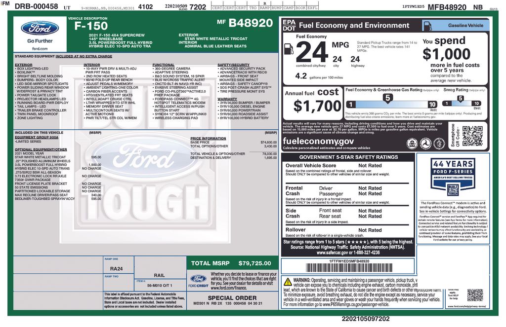 2021 Ford F-150 Limited 4x4 SuperCrew 5-1/2 Box's photo