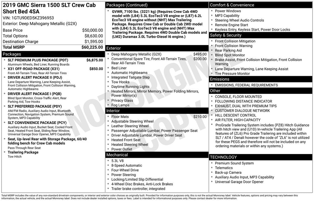 Used 2019 GMC Sierra 1500 SLT Truck Crew Cab