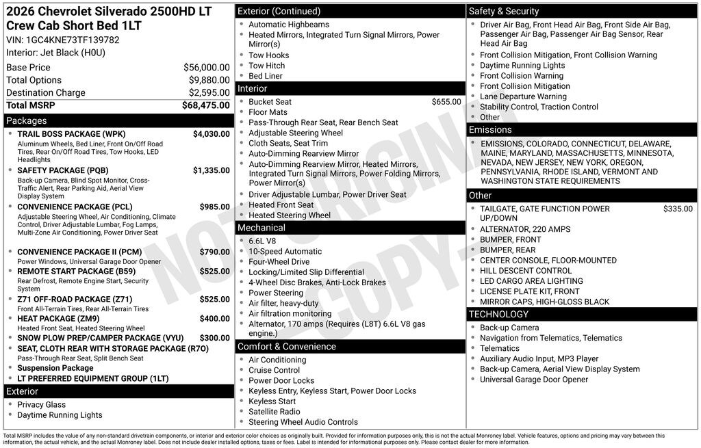 New 2026 Chevrolet Silverado 2500 HD LT Truck Crew Cab