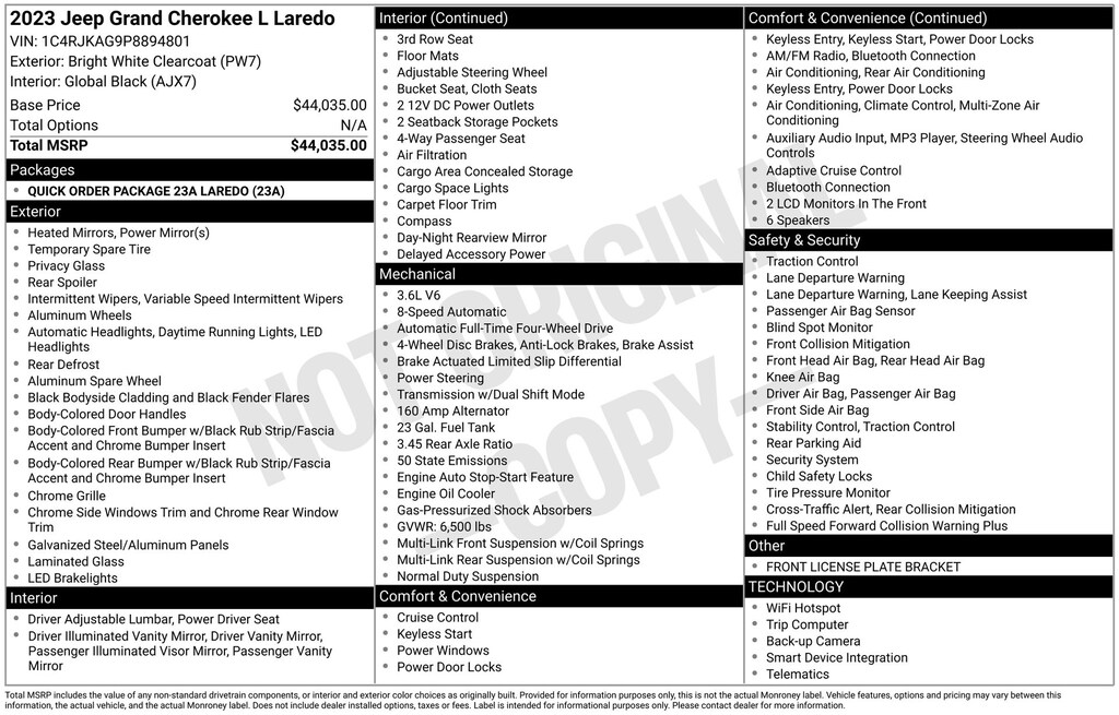 Used 2023 Jeep Grand Cherokee L Laredo SUV