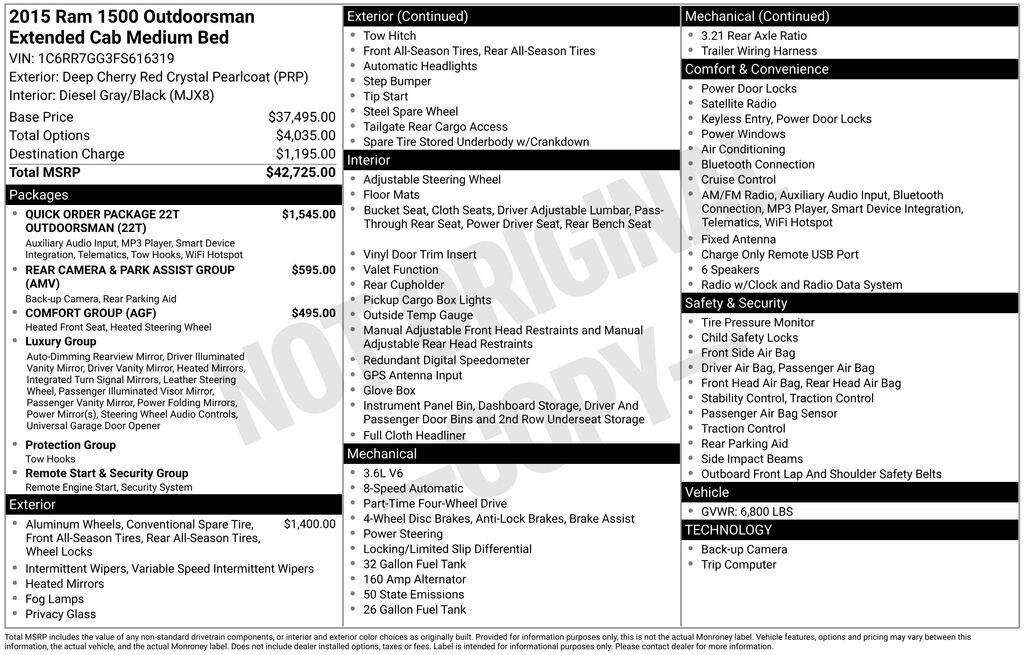 Used 2015 Ram 1500 SLT Truck Quad Cab