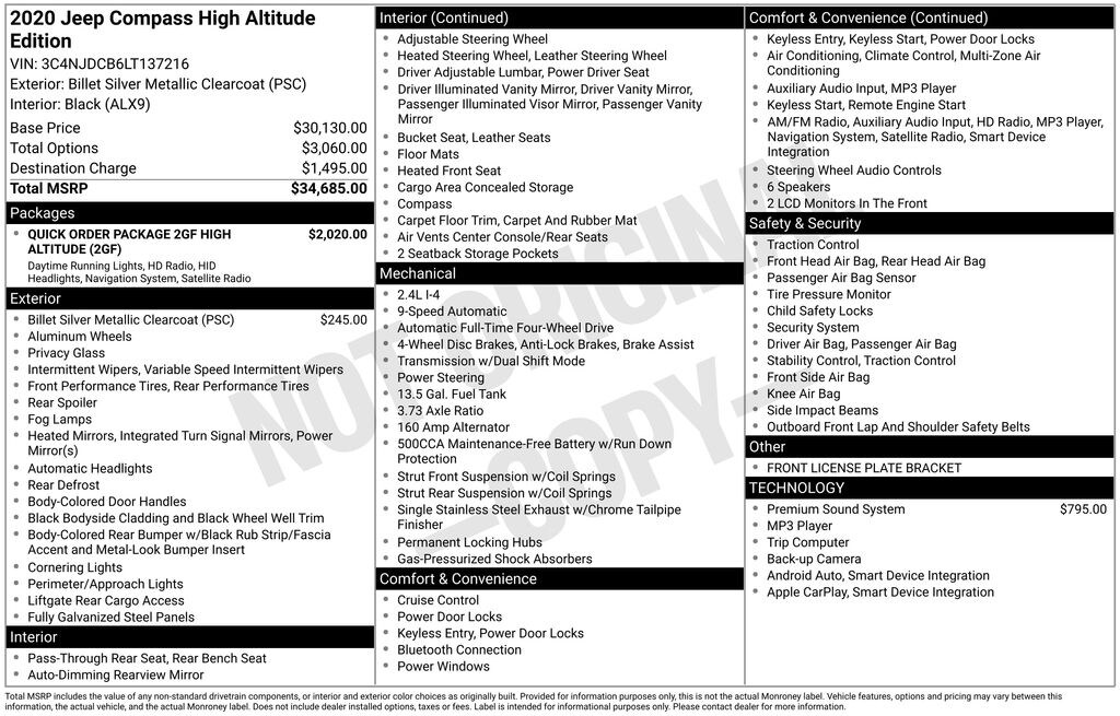 Used 2020 Jeep Compass Limited SUV