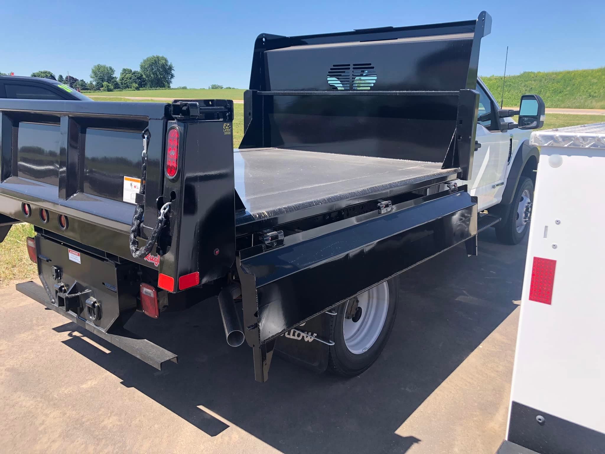 Rugby Contractor dump body with fold-down sides at Sleepy Hollow Commercial Truck Center