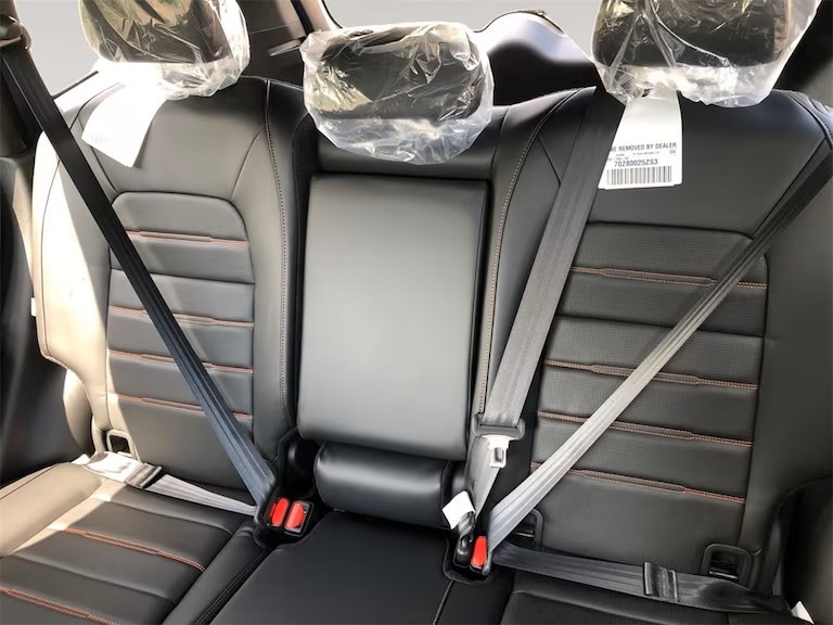 Honda CR-V Hybrid Sport-L Back Seats with Seat Belts Buckled.
