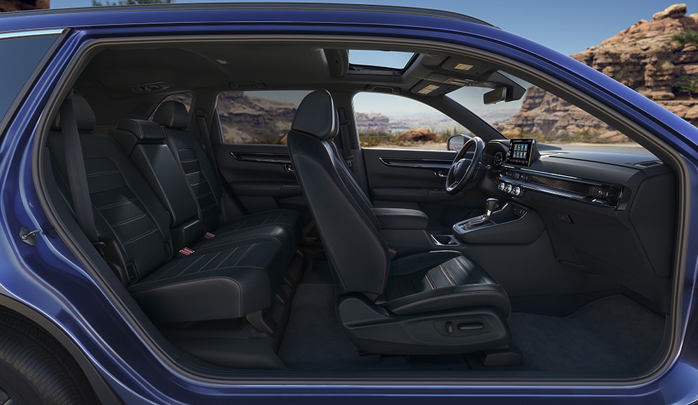Two-row interior, five-passenger capacity Honda CR-V SUV.