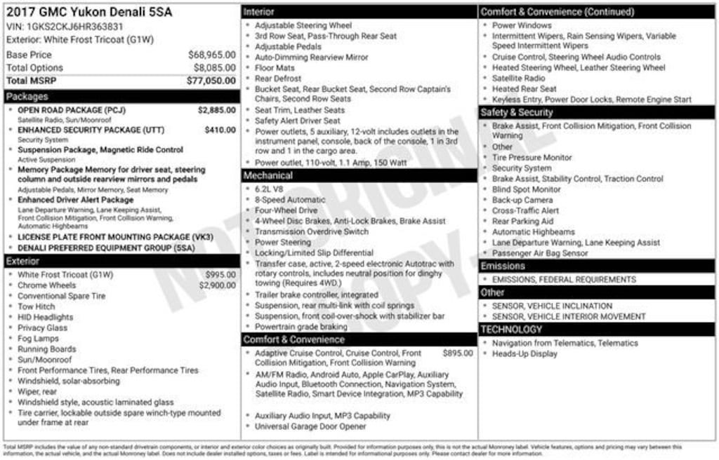 Used 2017 GMC Yukon Denali SUV