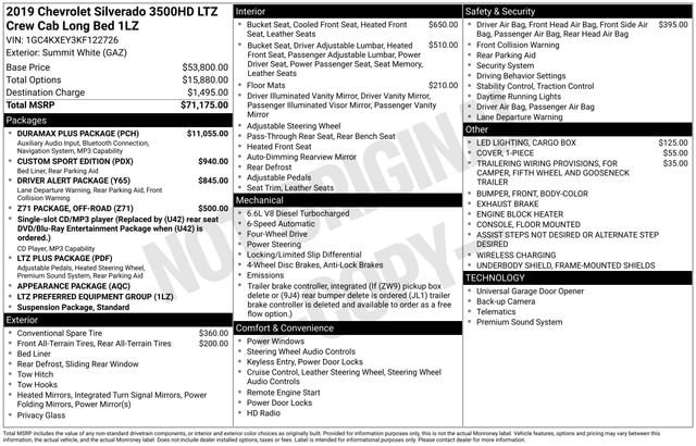 2019 Chevrolet Silverado HD LTZ 4WD Crew Cab Standard Box SRW's photo