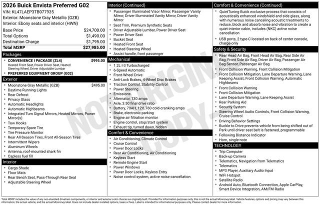 Used 2026 Buick Envista Preferred SUV
