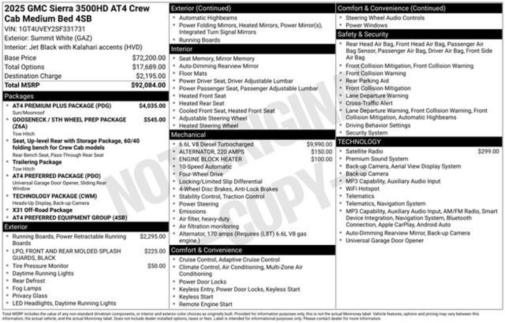 Used 2025 GMC Sierra 3500 HD AT4 Truck