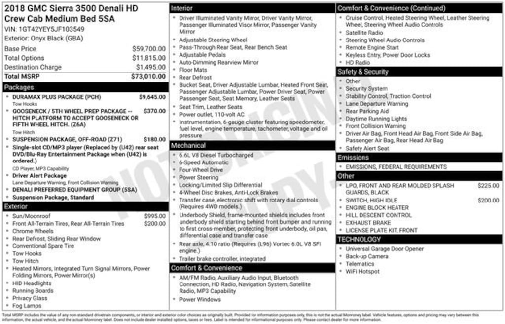 Used 2018 GMC Sierra 3500 HD Denali Truck