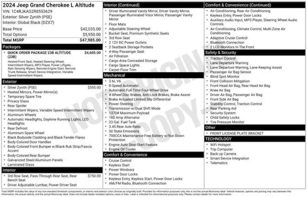 Used 2024 Jeep Grand Cherokee L Altitude