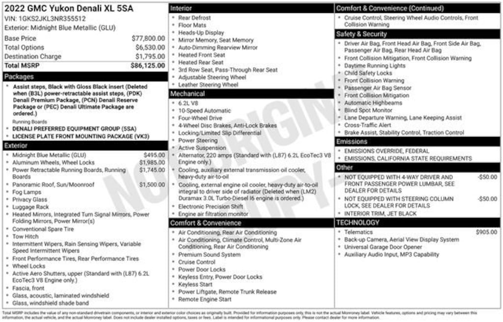 Used 2022 GMC Yukon XL Denali SUV